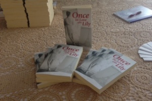 Copies of Once in Love with Lily ready to be signed